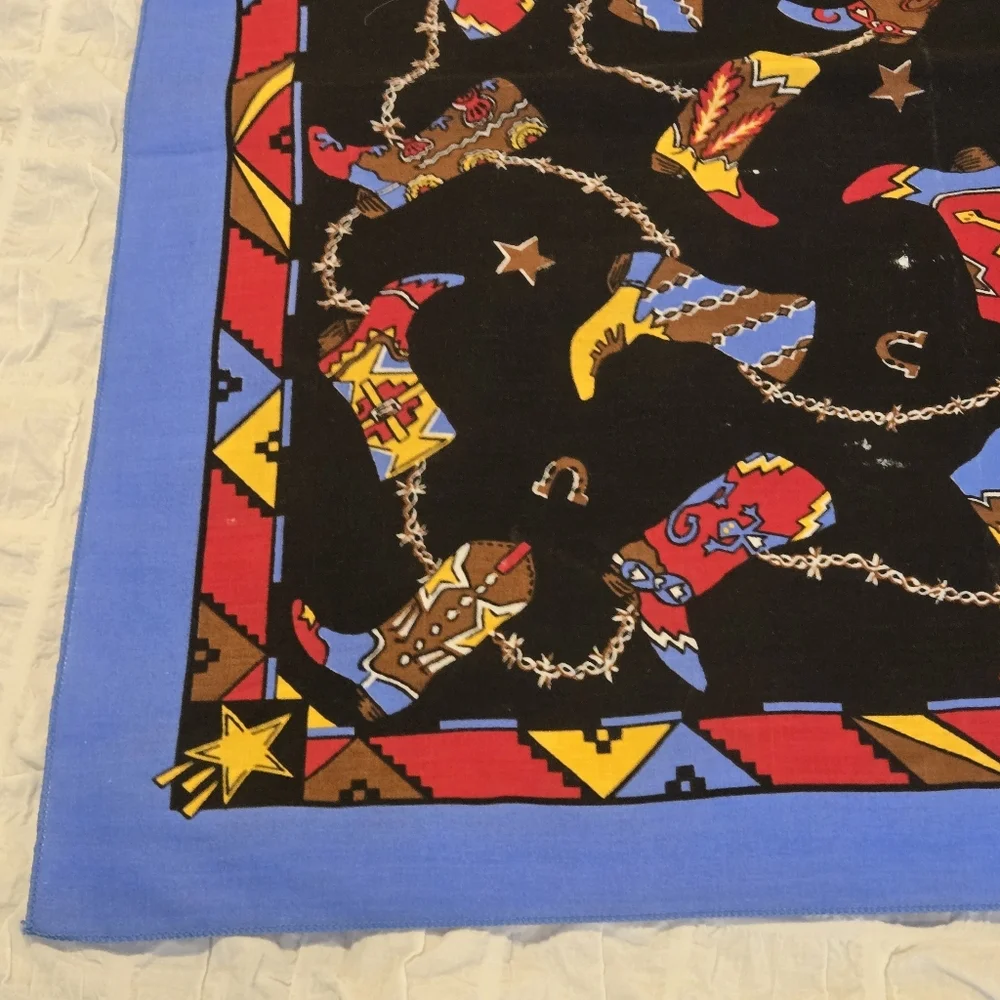 Western-Themed Scarf – Cowboy Boots & Stars – 21